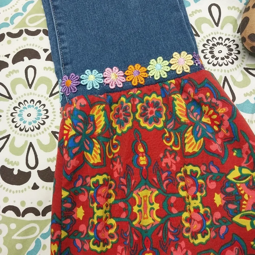 1016 Size 7j No Bo Upcycled Stretch Bell-Bottoms - Picture 3 of 6